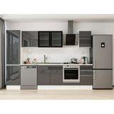 Alvinka 295X210 cm High Gloss Mutfak Dolabı MB-E80B50S45-3 Antrasit - Suntalam
