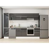Alvinka 295X210 cm High Gloss Mutfak Dolabı MB-E90B40S45-1 Antrasit - Suntalam