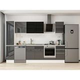 Alvinka 295X210 cm High Gloss Mutfak Dolabı MB-E90B40S45-3 Antrasit - Suntalam