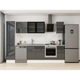 Alvinka 295X210 cm High Gloss Mutfak Dolabı MB-E90B45S40-3 Antrasit - Suntalam