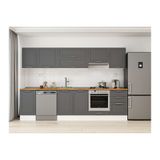 Alvinka 295X210 Cm Klasik Mebran Mutfak Dolabı, M E80S45S50 1 Mebran Antrasit Suntalam