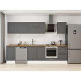 Alvinka 295X210 cm Klasik Mebran Mutfak Dolabı M-E80S45S50-2 Antrasit - Suntalam
