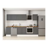 Alvinka 295X210 Cm Klasik Mebran Mutfak Dolabı, M E80S45S50 2 Mebran Antrasit Mdf