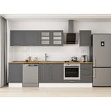 Alvinka 295X210 cm Klasik Mebran Mutfak Dolabı M-E80S50S45-3 Antrasit - Mdf