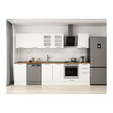 Alvinka 295X210 Cm Klasik Mebran Mutfak Dolabı, M E80S50S45 3 Mebran Beyaz Mdf