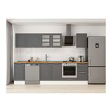 Alvinka 295X210 Cm Klasik Mebran Mutfak Dolabı, M E90S40S45 3 Mebran Antrasit Mdf