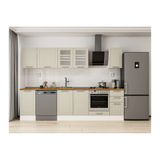 Alvinka 295X210 Cm Klasik Mebran Mutfak Dolabı, M E90S45S40 3 Mebran Kumtaşı Mdf