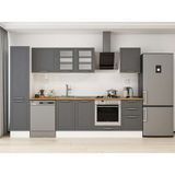 Alvinka 295X210 cm Klasik Mebran Mutfak Dolabı MB-E80B45S50-3 Antrasit - Mdf