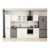 Alvinka 295X210 Cm Klasik Mebran Mutfak Dolabı, Mb E80B45S50 3 Mebran Beyaz Mdf