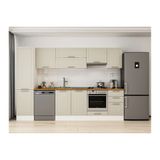 Alvinka 295X210 Cm Klasik Mebran Mutfak Dolabı, Mb E80B50S45 1 Mebran Kumtaşı Mdf