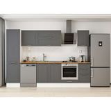 Alvinka 295X210 cm Klasik Mebran Mutfak Dolabı MB-E80B50S45-2 Antrasit - Mdf