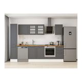 Alvinka 295X210 Cm Klasik Mebran Mutfak Dolabı, Mb E90B40S45 3 Mebran Antrasit Suntalam