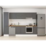 Alvinka 295X210 cm Klasik Mebran Mutfak Dolabı MB-E90B45S40-1 Antrasit - Suntalam
