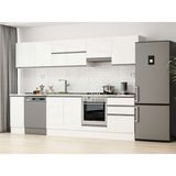Alvinka 300X210 cm High Gloss Mutfak Dolabı M-E80S40S60-1 Beyaz - Suntalam