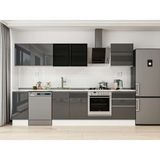 Alvinka 300X210 cm High Gloss Mutfak Dolabı M-E80S40S60-3 Antrasit - Suntalam