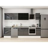 Alvinka 300X210 cm High Gloss Mutfak Dolabı M-E80S60S40-3 Antrasit - Suntalam