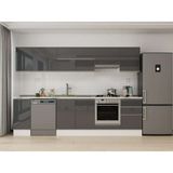 Alvinka 300X210 cm High Gloss Mutfak Dolabı M-E90S40S50-1 Antrasit - Suntalam