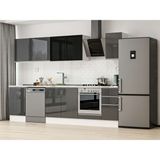 Alvinka 300X210 cm High Gloss Mutfak Dolabı M-E90S50S40-3 Antrasit - Suntalam