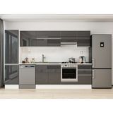 Alvinka 300X210 cm High Gloss Mutfak Dolabı MB-E80B50S50-1 Antrasit - Suntalam