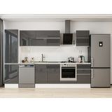 Alvinka 300X210 cm High Gloss Mutfak Dolabı MB-E80B50S50-2 Antrasit - Suntalam