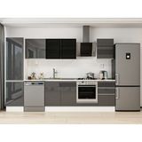 Alvinka 300X210 cm High Gloss Mutfak Dolabı MB-E80B50S50-3 Antrasit - Suntalam