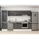 Alvinka 300X210 cm High Gloss Mutfak Dolabı MB-E80B60S40-1 Antrasit - Suntalam