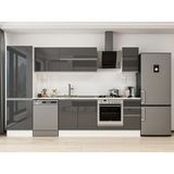 Alvinka 300X210 cm High Gloss Mutfak Dolabı MB-E80B60S40-2 Antrasit - Suntalam