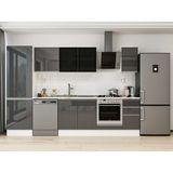 Alvinka 300X210 cm High Gloss Mutfak Dolabı MB-E80B60S40-3 Antrasit - Suntalam