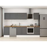 Alvinka 300X210 cm Klasik Mebran Mutfak Dolabı M-E80S50S50-2 Antrasit - Mdf