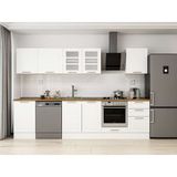 Alvinka 300X210 cm Klasik Mebran Mutfak Dolabı M-E80S50S50-3 Beyaz - Suntalam