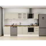 Alvinka 300X210 cm Klasik Mebran Mutfak Dolabı M-E80S60S40-3 Kumtaşı - Suntalam