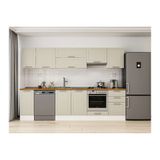 Alvinka 300X210 Cm Klasik Mebran Mutfak Dolabı, M E90S40S50 1 Mebran Kumtaşı Mdf