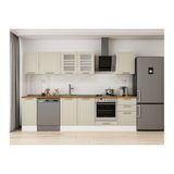Alvinka 300X210 Cm Klasik Mebran Mutfak Dolabı, M E90S40S50 3 Mebran Kumtaşı Mdf