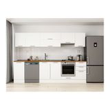 Alvinka 300X210 Cm Klasik Mebran Mutfak Dolabı, M E90S45S45 1 Mebran Beyaz Suntalam