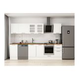 Alvinka 300X210 Cm Klasik Mebran Mutfak Dolabı, M E90S45S45 3 Mebran Beyaz Mdf