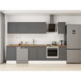 Alvinka 300X210 cm Klasik Mebran Mutfak Dolabı M-E90S50S40-2 Antrasit - Mdf