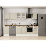 Alvinka 300X210 cm Klasik Mebran Mutfak Dolabı M-E90S50S40-3 Kumtaşı - Mdf