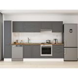 Alvinka 300X210 cm Klasik Mebran Mutfak Dolabı MB-E80B40S60-1 Antrasit - Suntalam