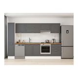 Alvinka 300X210 Cm Klasik Mebran Mutfak Dolabı, Mb E80B40S60 1 Mebran Antrasit Mdf