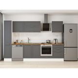 Alvinka 300X210 cm Klasik Mebran Mutfak Dolabı MB-E80B40S60-2 Antrasit - Mdf