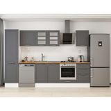 Alvinka 300X210 cm Klasik Mebran Mutfak Dolabı MB-E80B50S50-3 Antrasit - Mdf
