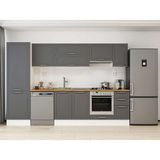 Alvinka 300X210 cm Klasik Mebran Mutfak Dolabı MB-E80B60S40-1 Antrasit - Mdf