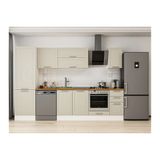 Alvinka 300X210 Cm Klasik Mebran Mutfak Dolabı, Mb E80B60S40 2 Mebran Kumtaşı Mdf