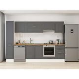 Alvinka 300X210 cm Klasik Mebran Mutfak Dolabı MB-E90B40S50-1 Antrasit - Suntalam