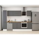Alvinka 300X210 cm Klasik Mebran Mutfak Dolabı MB-E90B40S50-2 Antrasit - Mdf