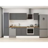 Alvinka 300X210 cm Klasik Mebran Mutfak Dolabı MB-E90B45S45-2 Antrasit - Suntalam