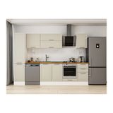 Alvinka 300X210 Cm Klasik Mebran Mutfak Dolabı, Mb E90B45S45 2 Mebran Kumtaşı Mdf