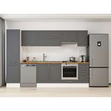 Alvinka 300X210 cm Klasik Mebran Mutfak Dolabı MB-E90B50S40-1 Antrasit - Suntalam