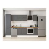 Alvinka 300X210 Cm Klasik Mebran Mutfak Dolabı, Mb E90B50S40 2 Mebran Antrasit Suntalam