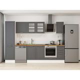 Alvinka 300X210 cm Klasik Mebran Mutfak Dolabı MB-E90B50S40-3 Antrasit - Mdf